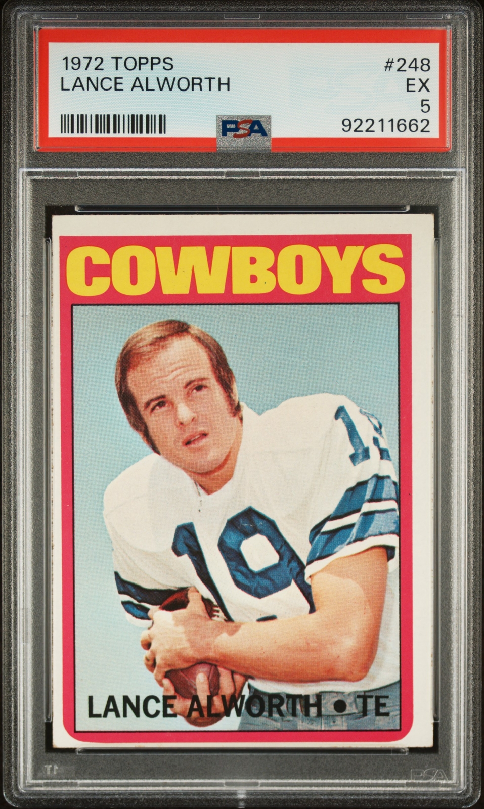1972 TOPPS #248 LANCE ALWORTH PSA 5