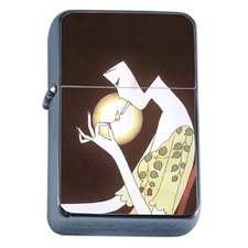 Smoking Woman Illustration Oil Lighter Vintage Cigarette