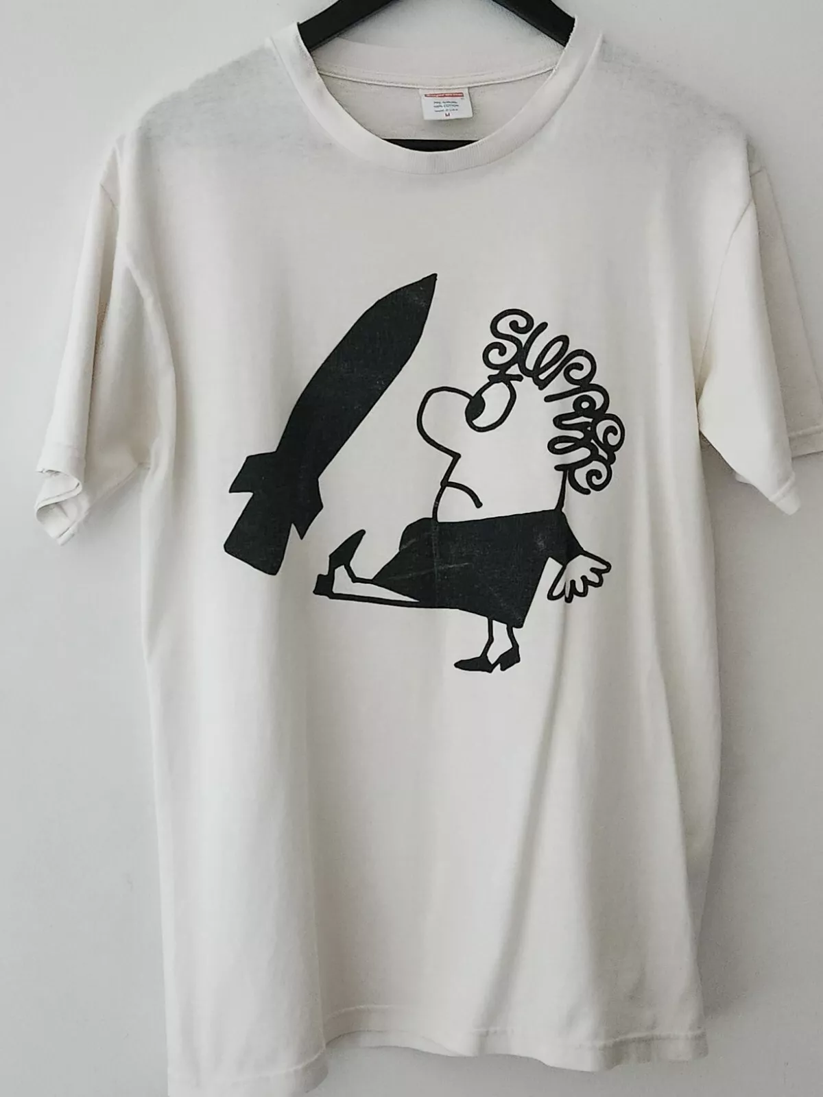 T shirt blanc FW04 Supreme Kick Bomb très rare vintage 2004 taille M Medium 