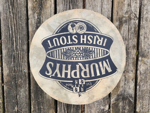 Murphy's Irish Stout Drum Beer Sign 18" Celtic Bodhran Vintage Advertising - Picture 4 of 23