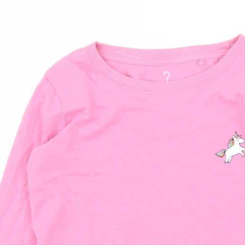 Camiseta básica de algodón rosa para mujer NEXT, talla 8, cuello redondo - unicornio - Imagen 5 de 12