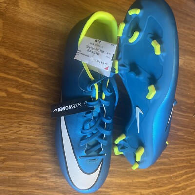 Nike Mercurial Women Sz 8 Soccer Cleats Blue/white 658576-400