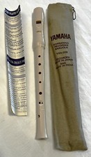 Yamaha white resin Soprano Recorder model YRN-228 made in Japan during 1950s