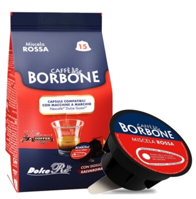 90 Capsules Bourbon Coffee Red Blend Compatible Dolce Gusto Nescafe NEW
