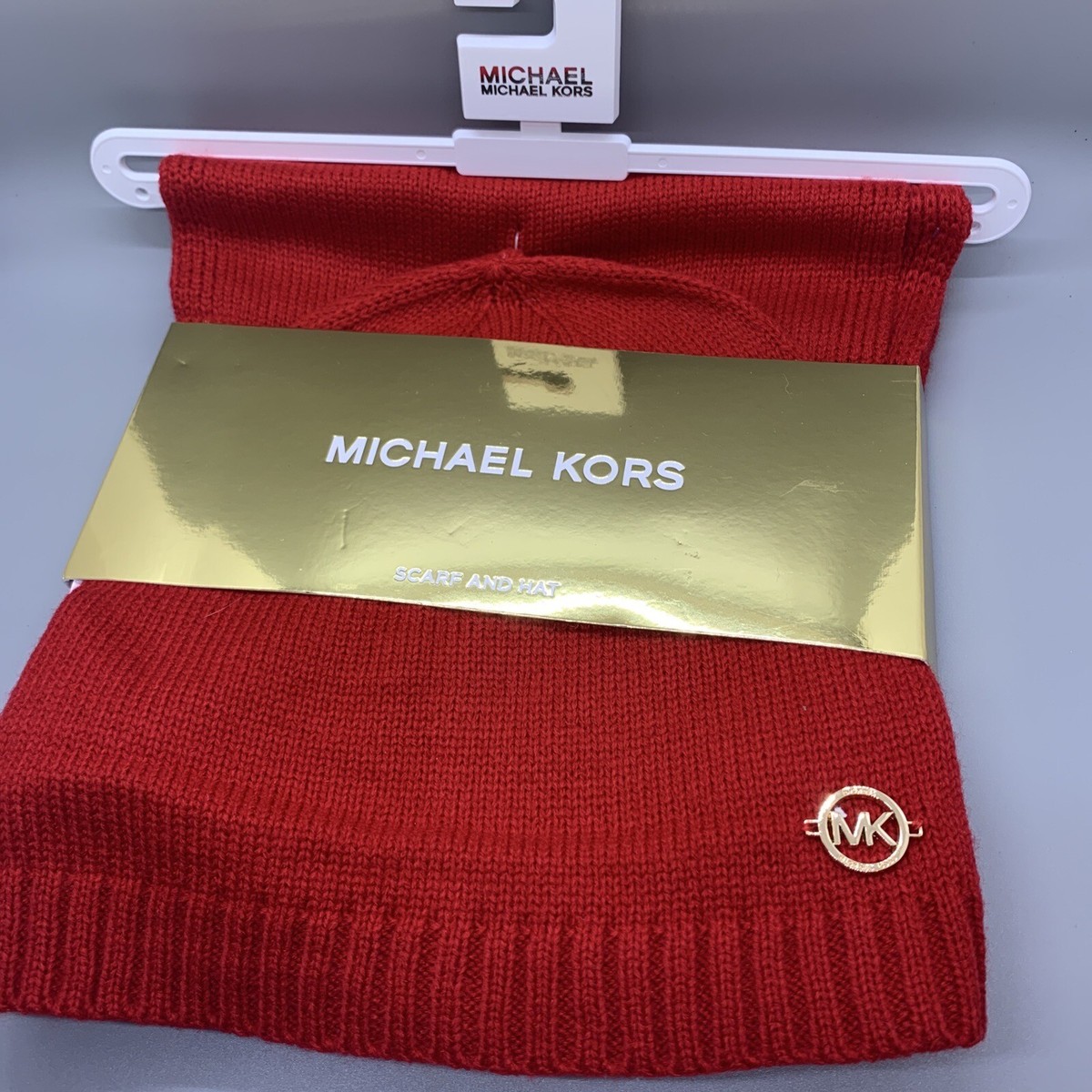 Michael Kors Red scarf and hat set Michael Kors Scarf/Hat Set, Winter Scarf, Beanie, Wool Scarf  main image 2