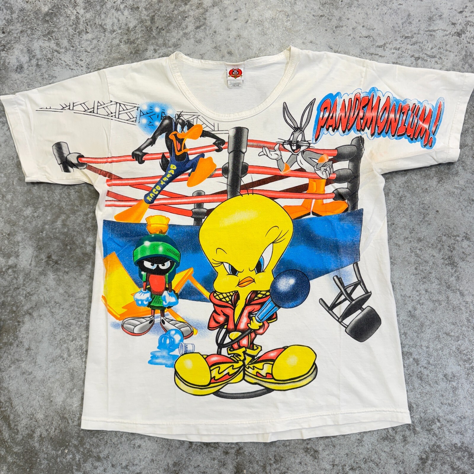Vintage 90s Looney Tunes XL shirt with rare all-over Tweety cartoon print
