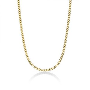 Authentic Yellow Gold Plated 925 Sterling Silver 3MM Franco Chain Necklace - 24 Inch