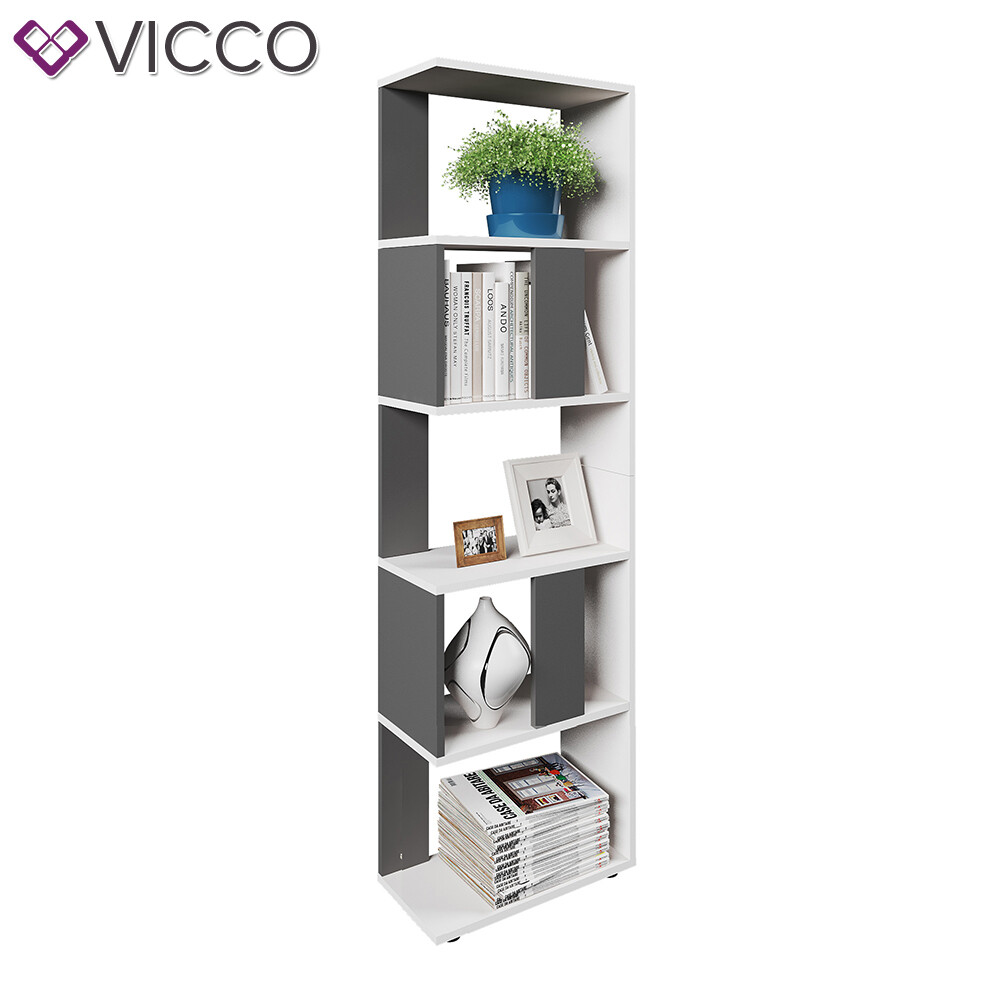 Bibliothèque séparateur de pièce Vicco | Étagère de bureau réversible à compartiments