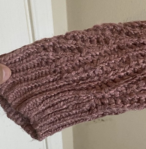 Lucky Brand Sweater Womens Long Sweater Mauve Pink Pointelle Sweater 2X - Picture 6 of 6