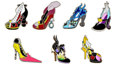 Villain High Heel Pin Collection Set of 7 Disney Park Trading Pins