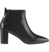 $550 Stuart Weitzman Tieback 75 POINTY Block Bootie BLACK LEATHER 10 (PB1)