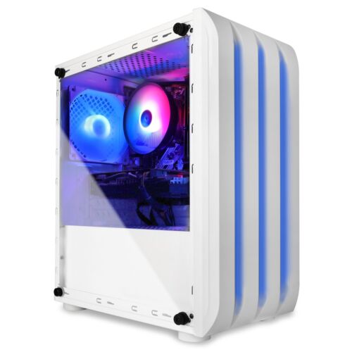 Custom White Gaming Desktop PC Intel i7 Quad 16GB 1TB AMD Radeon RX580 8GB - Picture 1 of 17