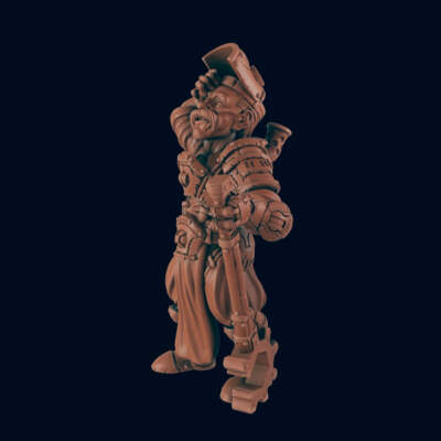 Human Inventor - Bolts and Brimstone - Minis - EC3D - Cyber Punk - SciFi RPG