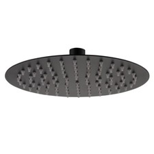 Matt Black Round Shower Head Stainless Steel 250mm Suitable With Concealed Valve