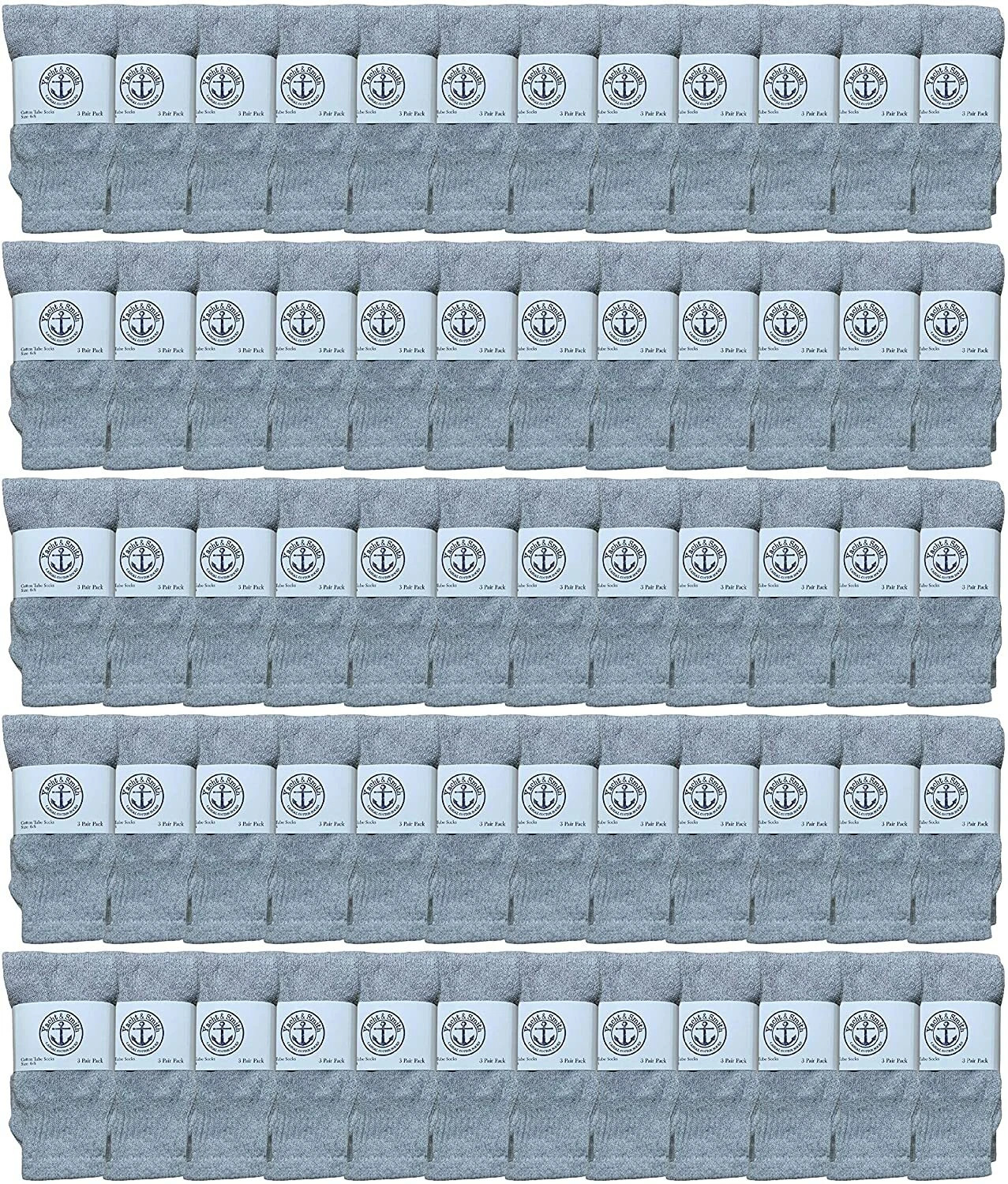 17 Inch Wholeasle Kids Tube Socks, Cotton Tube Socks - 6-8 - Gray - 60 Packs