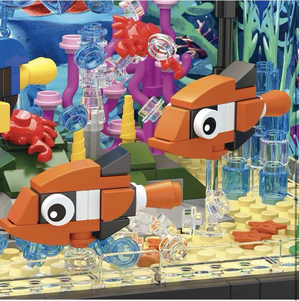 Fish Tank Building Block Set, Aquariums, Marine Jellyfish, Building Block Toy - Image 3 of 4