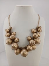 BIJOUX TERNER  matte gold-tone multi size golden bubbles statement necklace