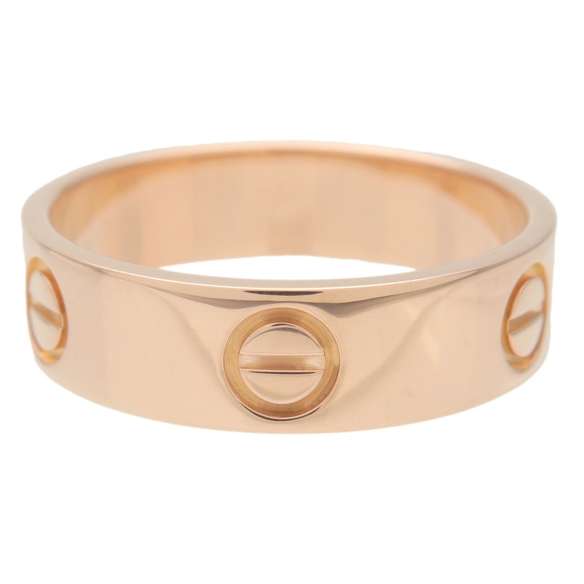 ❤️Cartier ❤️ サイズ57 K18ゴールド Cartier Love Ring #57 US Size #8 18K RG Rose Gold Wide 5.4mm