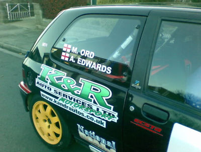 2x England Scotland Union Jack Flag & Name Rally Motorsport Graphics Stickers - Glossy