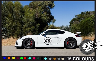 2X BIG Custom Race Rallye Nummern Tür Fenster Aufkleber Motorsport Strecke Tagesauto