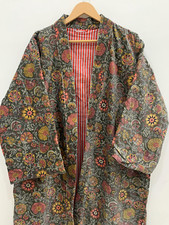 Long Velvet Jacket Kimono Bathrobe Handmade Printed Cotton Velvet Long Jacket