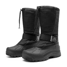 Men Winter Waterproof Faux Fur Lined Snow Boots Outdoor Ski Snow Boots