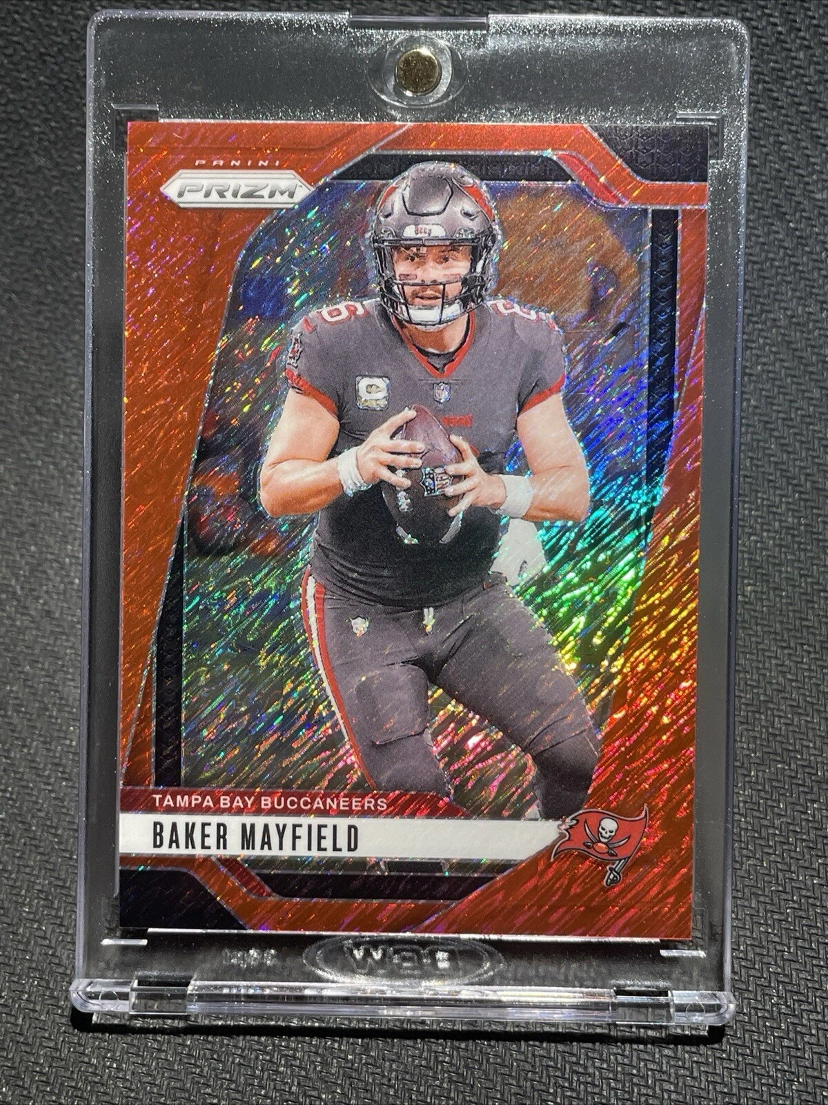 2024 Prizm Football FOTL Baker Mayfield Color Match Red Shimmer Prizm # 05/35