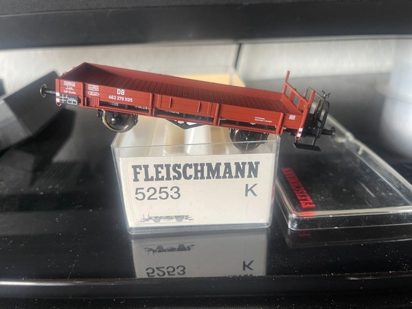 Fleischmann H0 5253 K Niederbordwagen Der Db Neu + Ovp-image