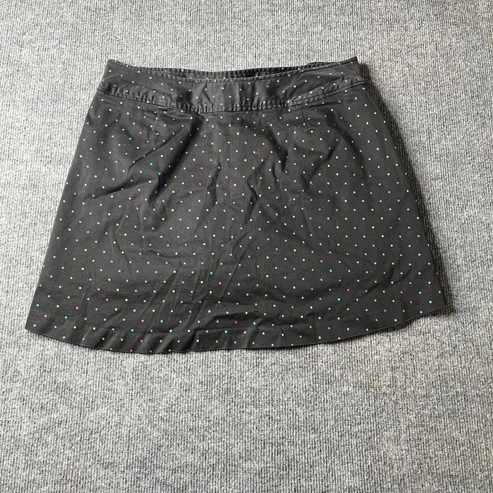 Larry Levine Black PolkDot Mini Skirt Skort Y2K Style Stretch Womens 12 - Image 2 of 4