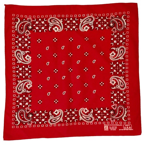 Vintage Swagger Cowboys Red Bandana Handkerchief Horse Western