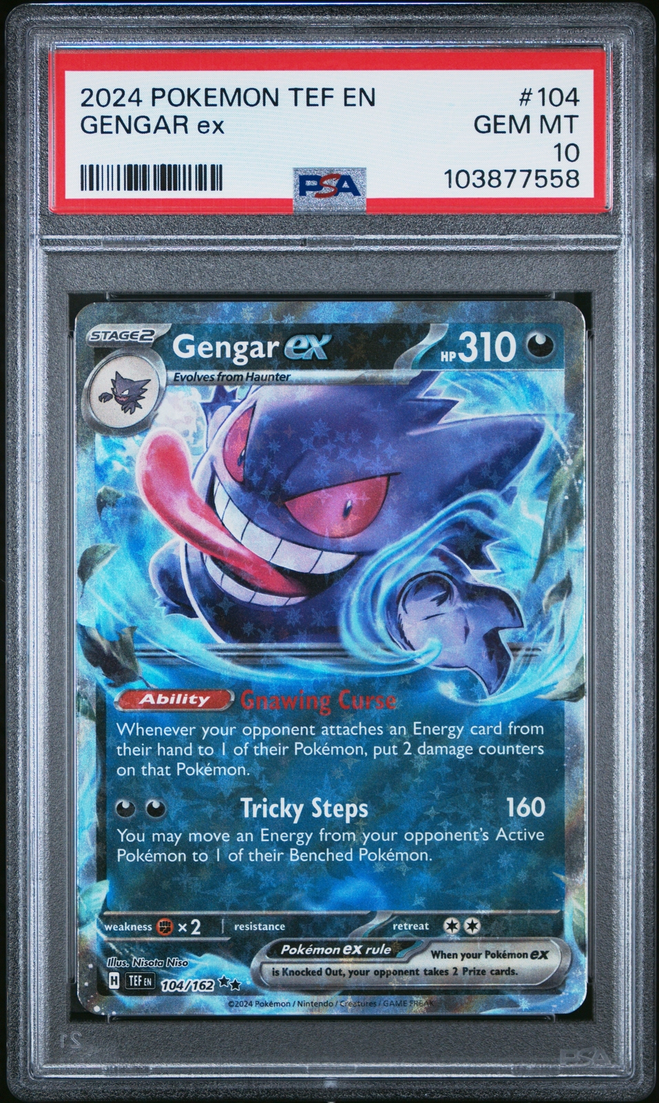 PSA 10 Gengar EX #104 Temporal Forces English 2024 Pokémon Card