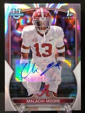 Malachi Moore 2022 Bowman University Chrome 1st Lava Refractor Auto Rookie /199
