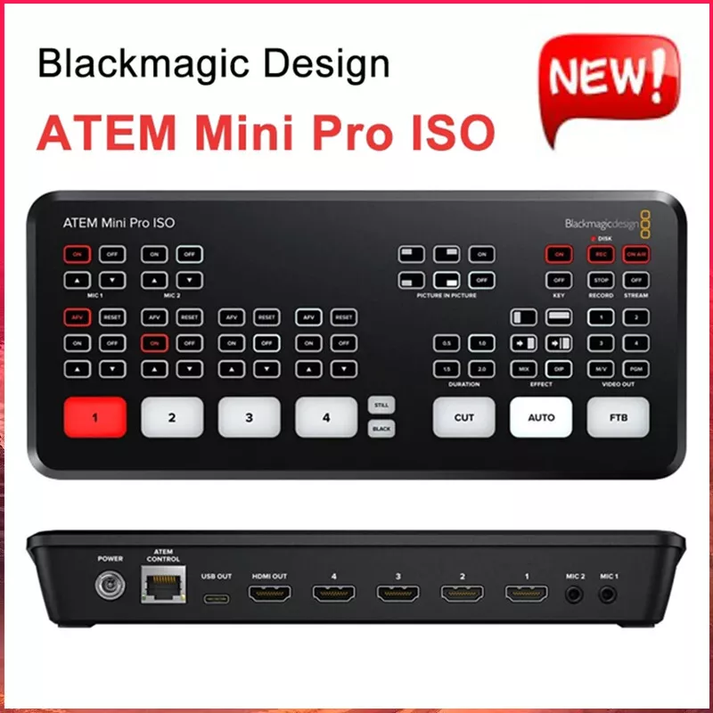 Blackmagic Design ATEM Mini Pro ISO Dual HDMI Live Stream Video
