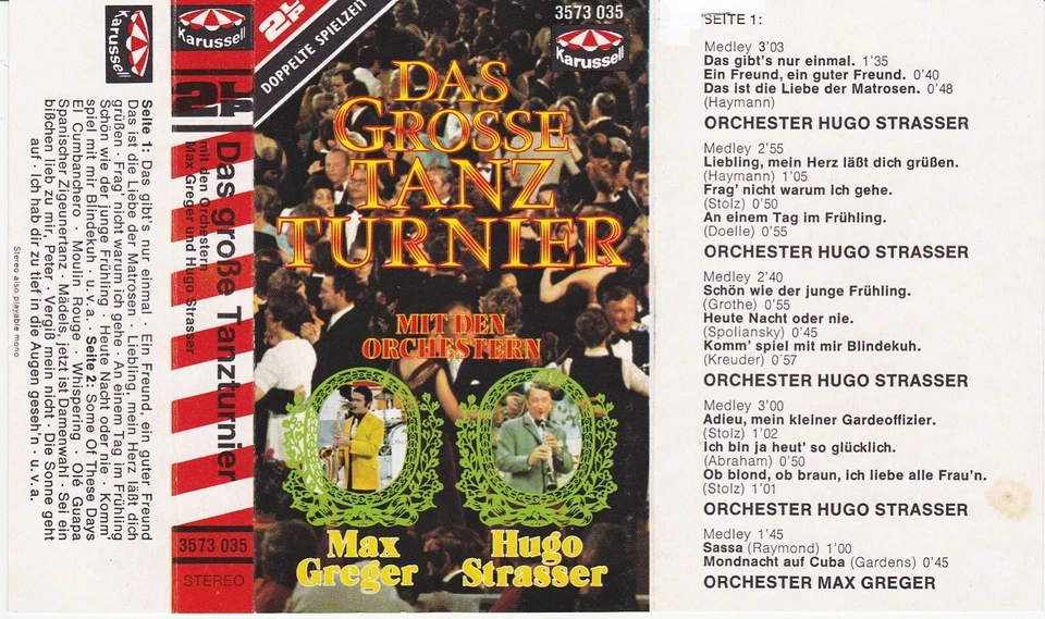 Max Greger & Hugo Strasser - Das große Tanzturnier (MC) - "Rarität" !!! - Bild 3 von 4