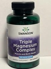 Triple Magnesium Complex 400 MG, 100 Capsules Supports Nerve, Muscle and Bone