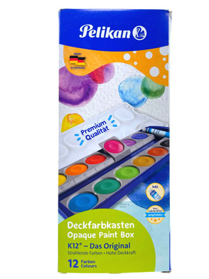 Pelikan Deckfarbkasten K 12 - Das Original - Hohe Deckkraft Wasserfarben