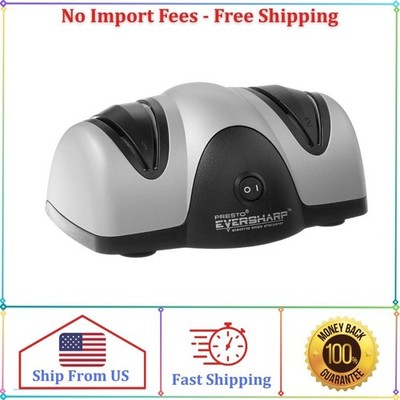 Presto 08800 EverSharp Electric Knife Sharpener, 2-Stage System, Silver/Black