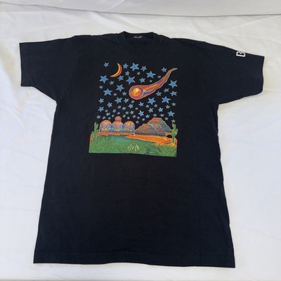 Vintage Biosphere Tee Shirt Black Painting Rare 90's Men's XL READ