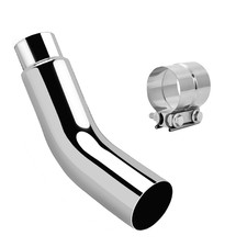 Universal 4 To 5 Inch Chrome Exhaust Elbow Tip With Clamp
