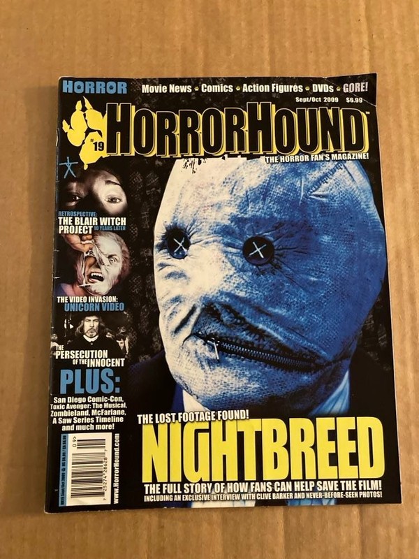 Horror Hound Magazine #19 Sept/Oct 2009 Nightbreed, Blair Witch Project