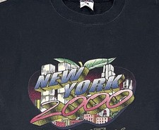 VTG Y2K 2000 New York It s About Time Crewneck Sweatshirt Skyline Twin Towers