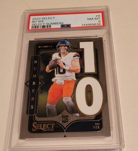 2024 Bo Nix Select Numbers PSA 8 RC #6