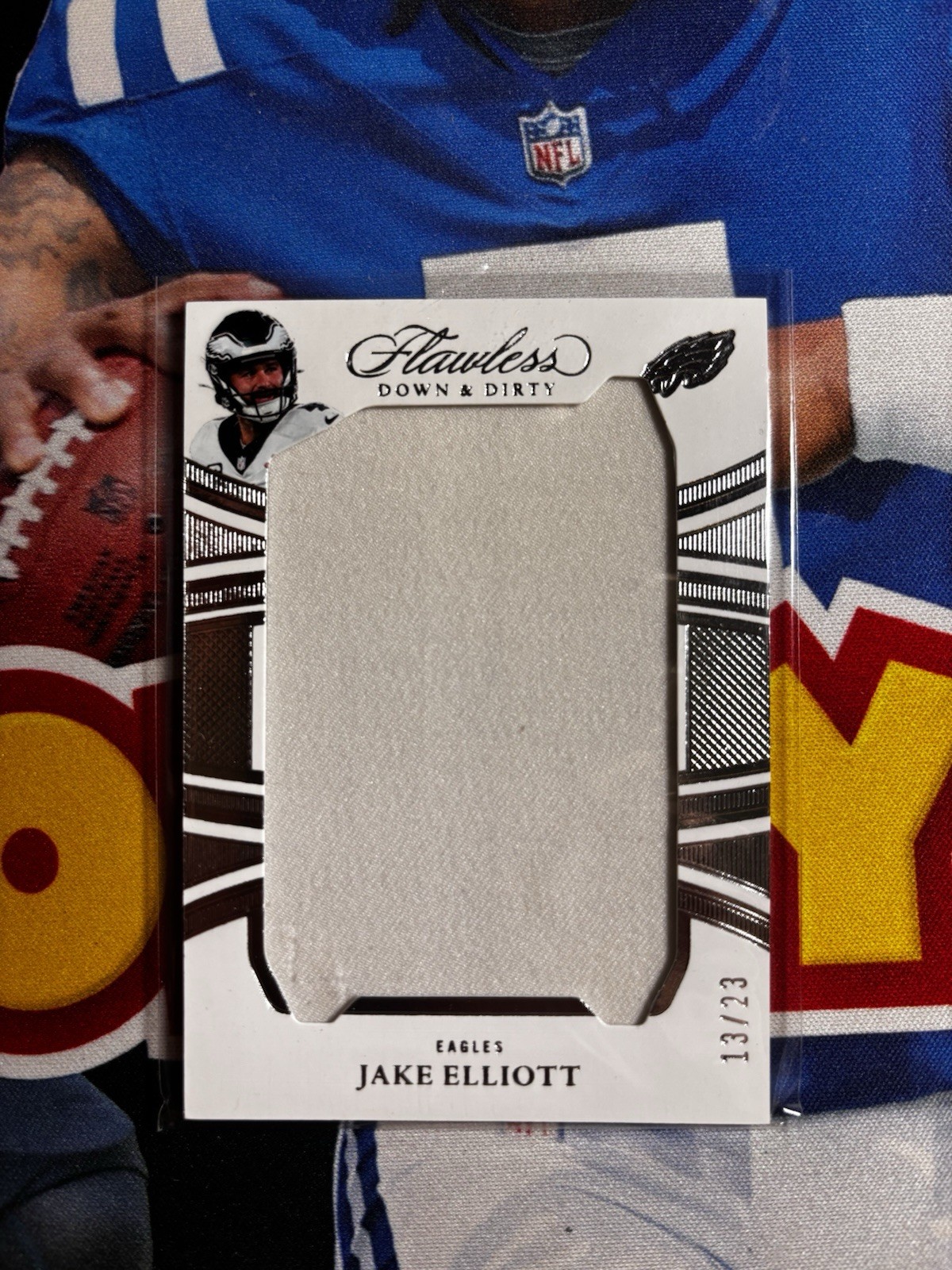 2025 Panini Flawless Down & Dirty GAME USED Patch /23 Jake Elliott Eagles