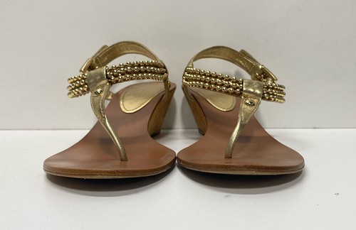 Sandali donna Coach Glenna zeppa metallizzata oro taglia 9M - Foto 3 di 8