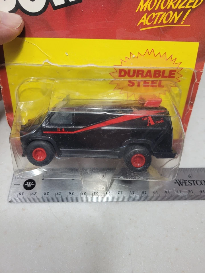 VTG Motorized Ertl A-Team Van New On Card 1983 USA "Pow-R-Pull" Pull Back 1/48 - Image 2 of 4