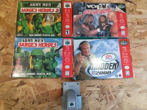 N64 Games Lot And Rumble Pack - WCW NWO Revenge - Madden 2000