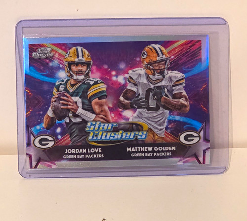 Topps 2025 Cosmic Chrome Star Clusters SC-10 Jordan Love Matthew Golden Packers