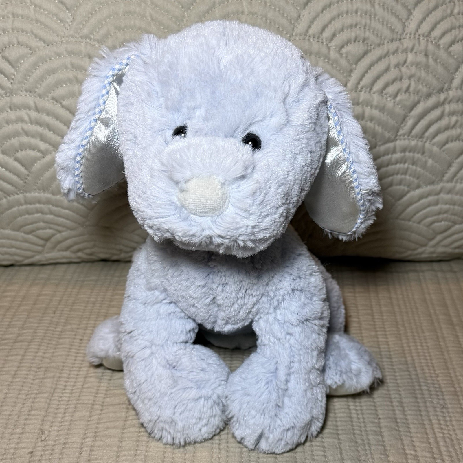RARE Douglas Baby Blue Puppy Dog Satin Ears & Paws 9” Plush Sitting Floppy Lovey