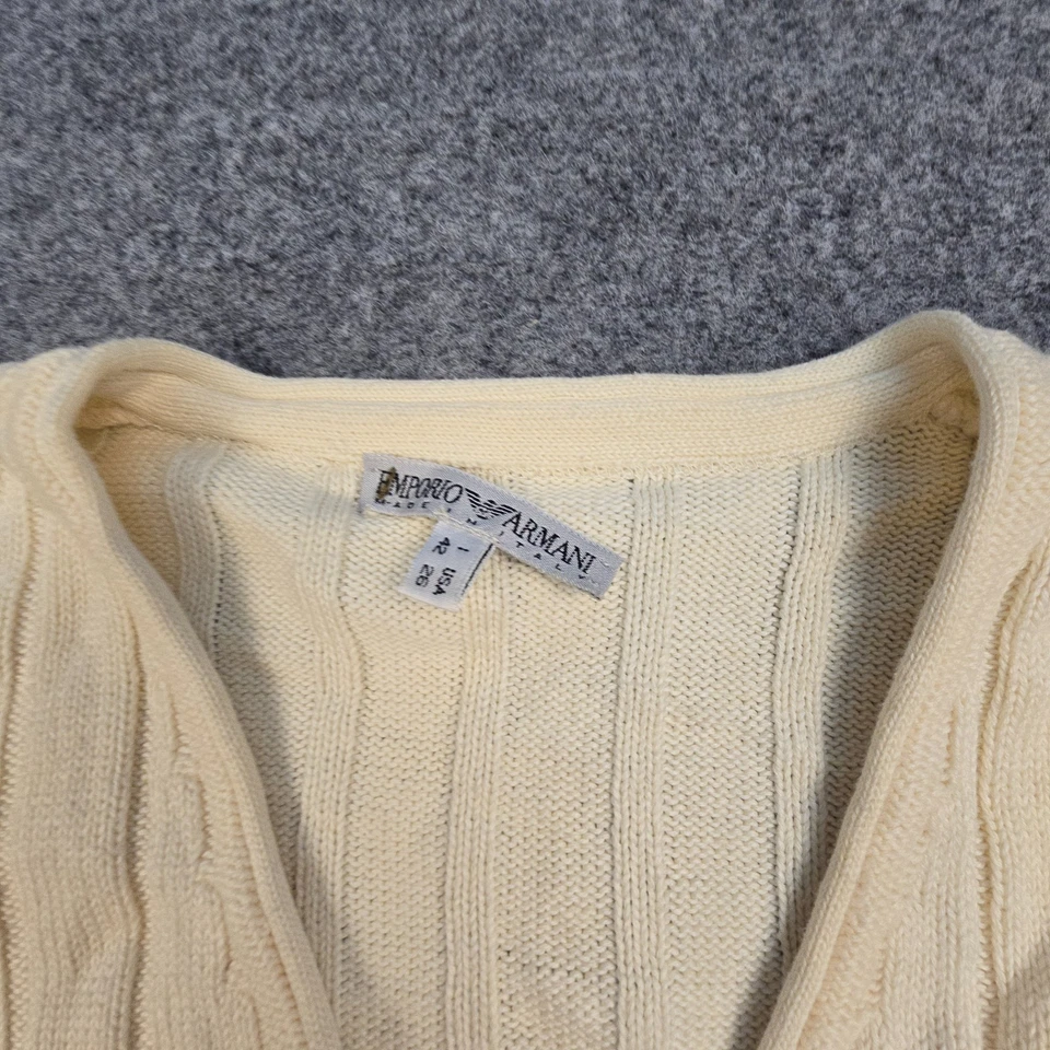 Cárdigan Emporio Armani Mujer 1 Beige Tejido Manga Larga Botones Recortado Talla 1 Foto 3 de 4