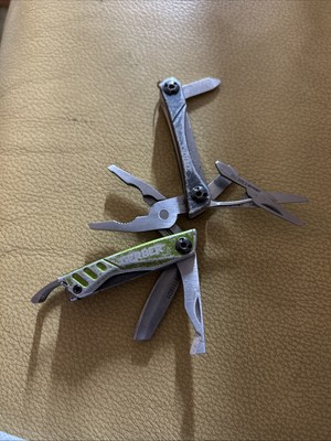 Gerber Dime Silver/Light Green Mini Multi-Tool Used